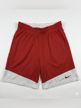 Nike Men’s Red Athletic Shorts with White Accent